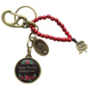 Porte-clés mousqueton de sainte Thérèse avec médaille SC de Jésus, dizainier et médaille forme rose, 10 cm