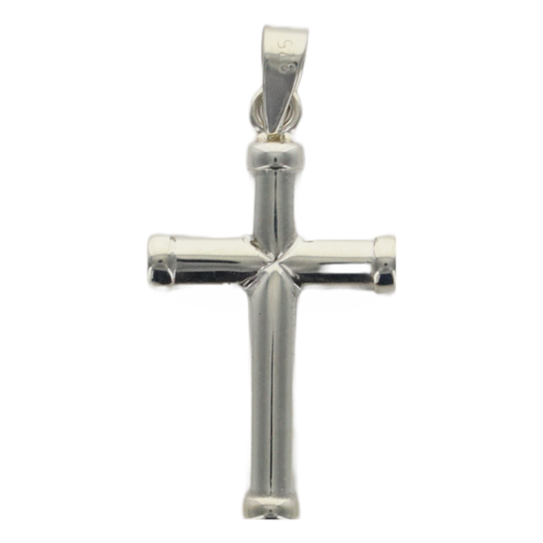 Croix de cou bâton en argent 925 °/°° H. 2.1 cm (2,18 g). Livrée en boîte.