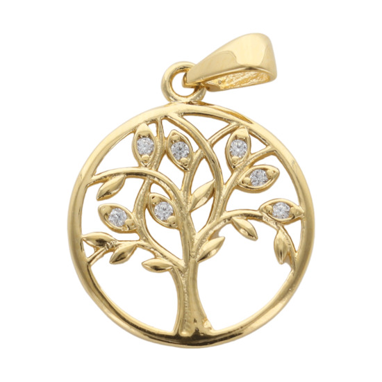 Médaille en plaqué or Ø 1,5 cm de l'arbre de vie. Livrée en boîte.