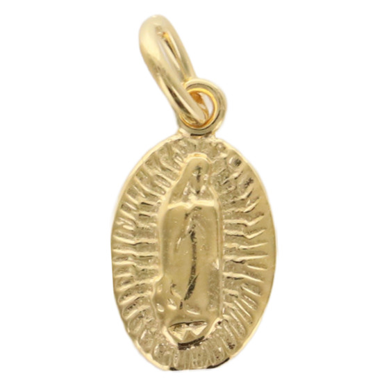 Médaille de la Vierge de Guadalupe en plaqué or, H.1,4 cm Livrée en boîte.  