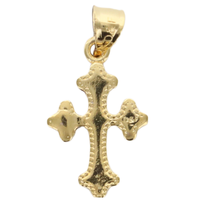 Croix de cou orthodoxe en plaqué or H 1,6 cm Livrée en boîte.  