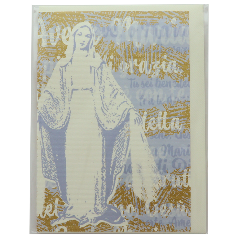 Carte double avec enveloppe H. 15,5 x 10,5 cm. Différents Saints.