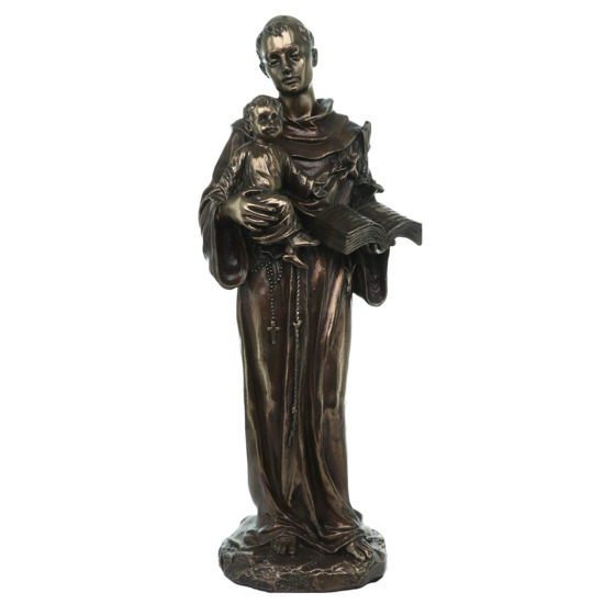 Statue bronze coulé à froid de saint Antoine, H. 26 cm