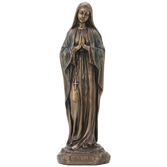 Statue bronze coulé à froid de ND de Lourdes, H. 20 cm