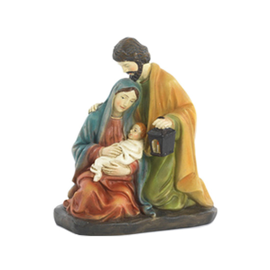 Nativité en résine peinte à la main H. 14,8 cm. L. 12,5 cm