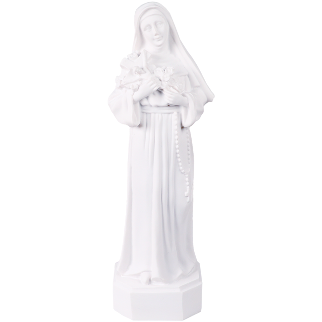 Statue blanche en albâtre de sainte Rita. Plusieurs tailles.