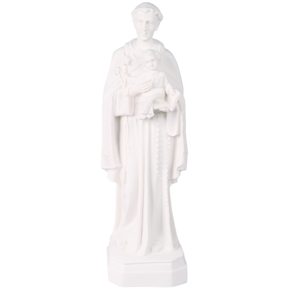 Statue blanche en albâtre saint Antoine peinte à la main. Plusieurs tailles.