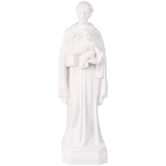 Statue blanche en albâtre saint Antoine peinte à la main. Plusieurs tailles.