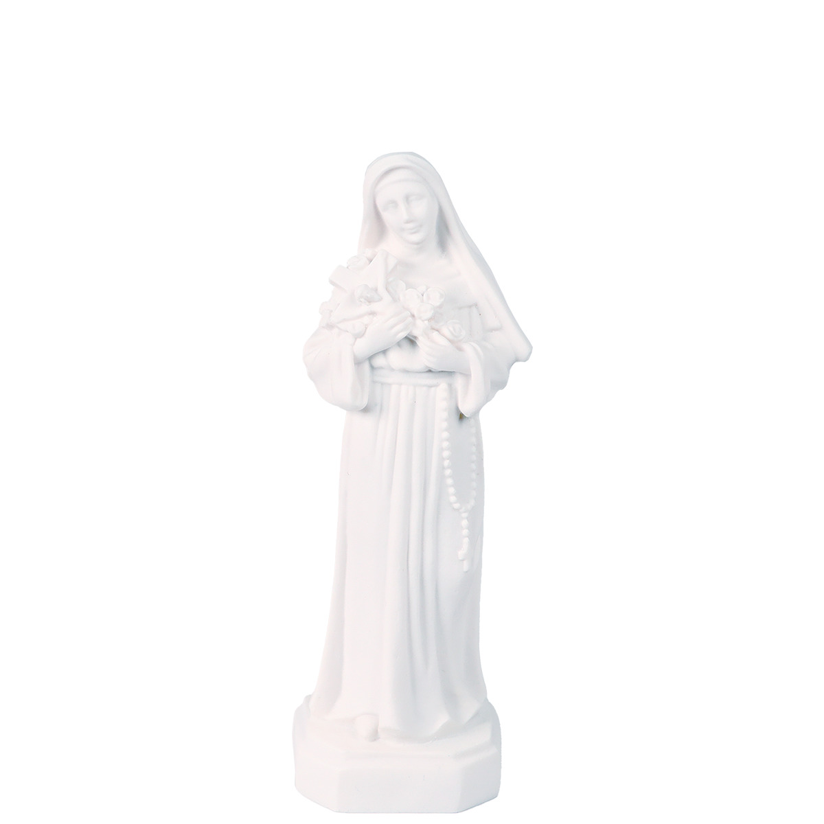 Statue blanche en albâtre de sainte Rita. Plusieurs tailles.