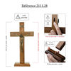 Crucifix à poser ou à accrocher en bois avec Christ en doré antique, avec socle amovible. Plusieurs tailles.
