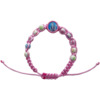 Bracelet dizainier pour enfant sur corde bleue ou rose, grains de Ø 5 mm avec impression d'une croix + médaille en résine de la Vierge Miraculeuse. 