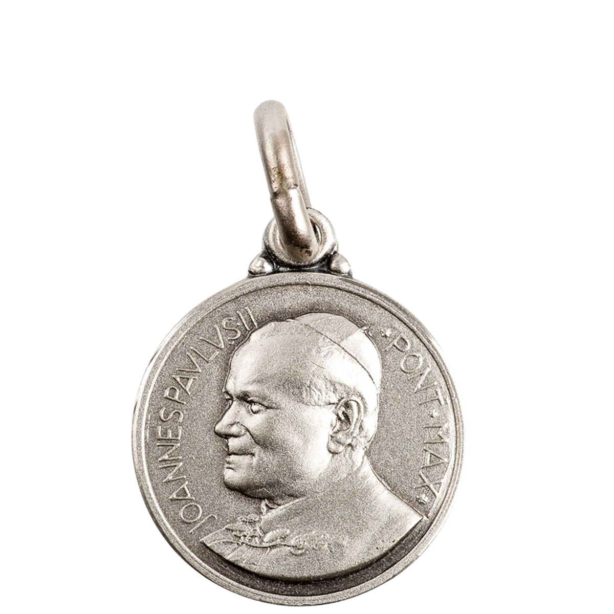 Médaille en argent 925 °/°° Ø 14 mm, plusieurs saints. Livrée en boîte.