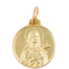 Médaille en plaqué or Ø 1,6 cm, plusieurs saints. Livrée en boite.