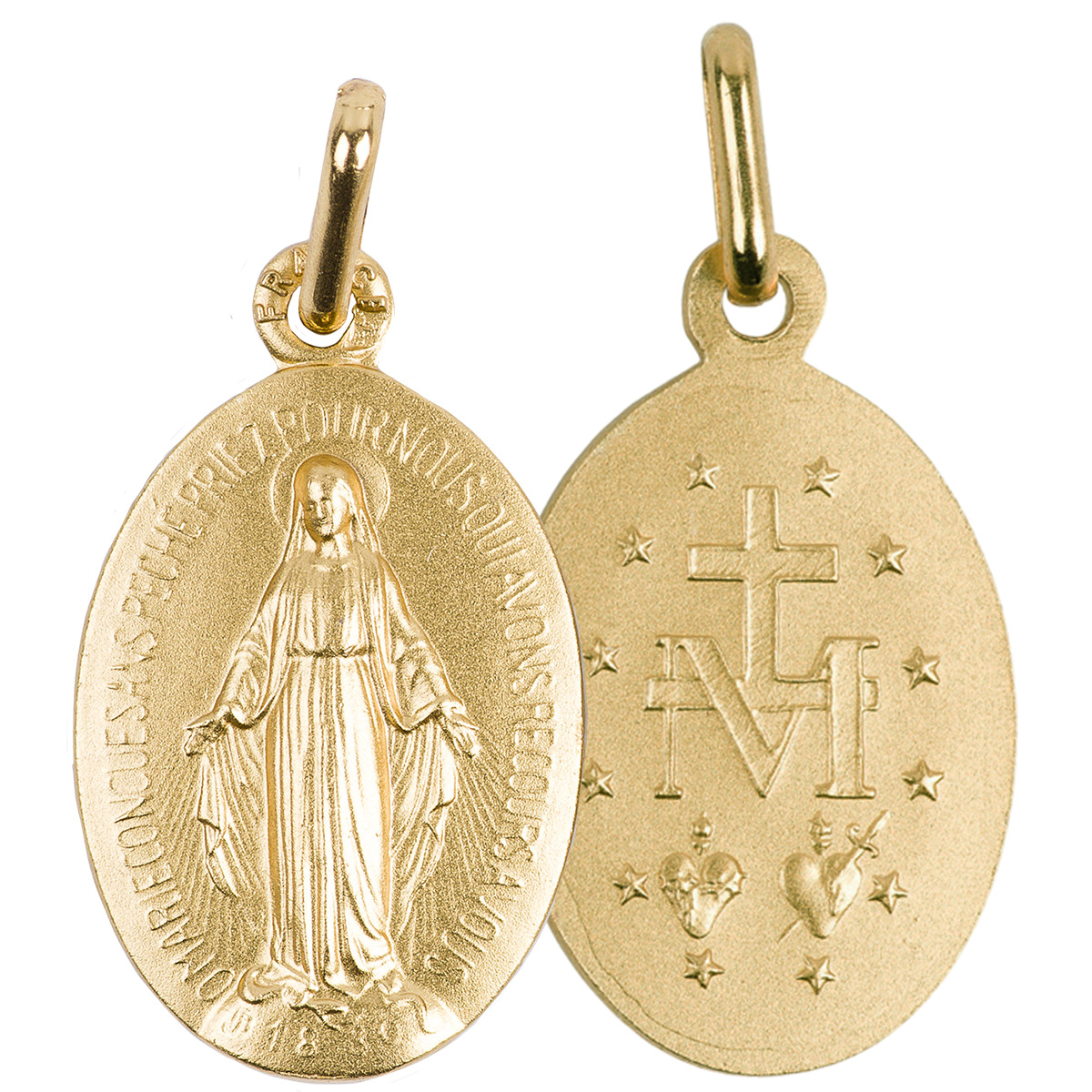 Médaille en plaqué or de la Vierge Miraculeuse, plusieurs tailles. Livrée en boîte