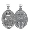 Médaille en argent 925 °/°° rhodié de la Vierge Miraculeuse. Livrée en boîte.