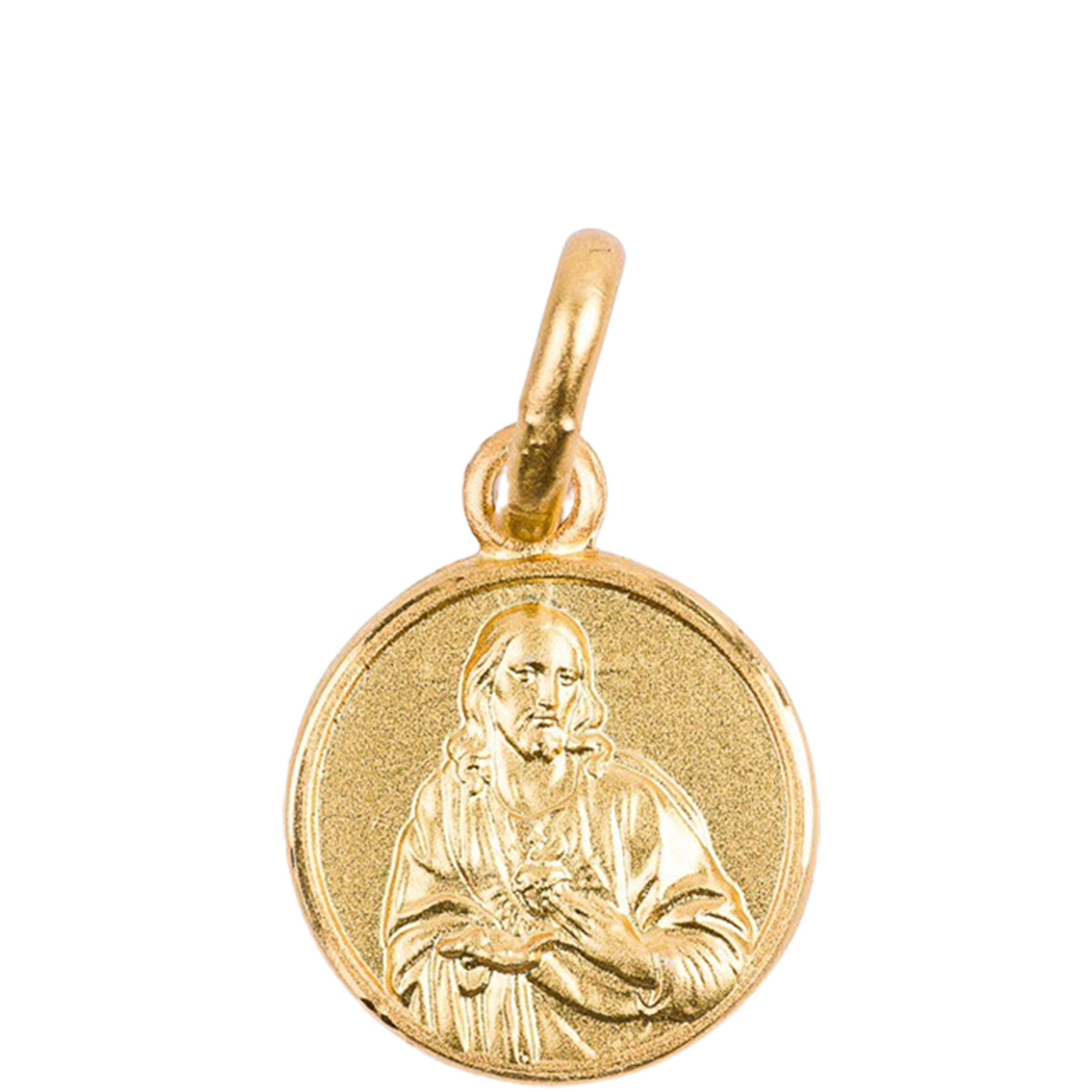 Médaille en plaqué or Ø 10 mm, plusieurs saints. Livrée en boîte.