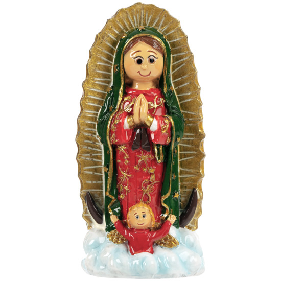 Statue enfantine de Notre Dame de Guadalupe, H. 10.cm.
