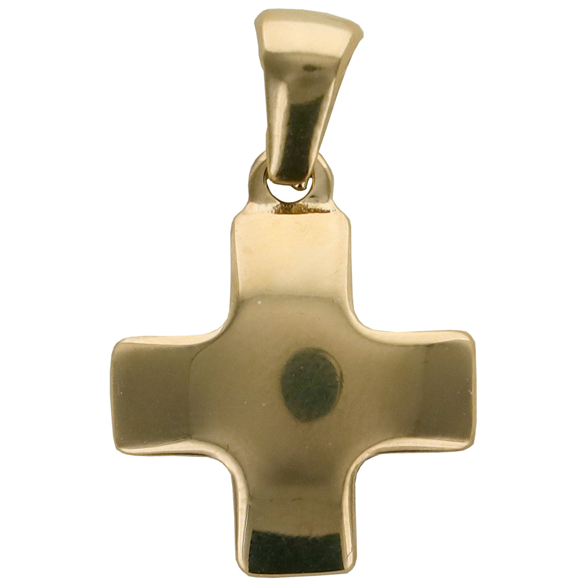 Croix de cou carrée et bombée en acier inoxydable, taille 1.5 x 1.5 cm. Existe en différentes couleurs.